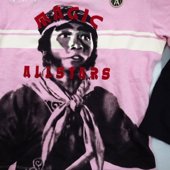 RARE Ringspun Allstars Monkey Magic Pink Graphic T-Shirt Illusion Layered Look - Picture 1 of 16
